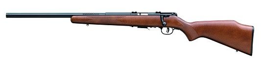 Savage Arms 93R17GLV Left-Hand Heavy Barrel Wood .17 HMR Blue/Black Rifle